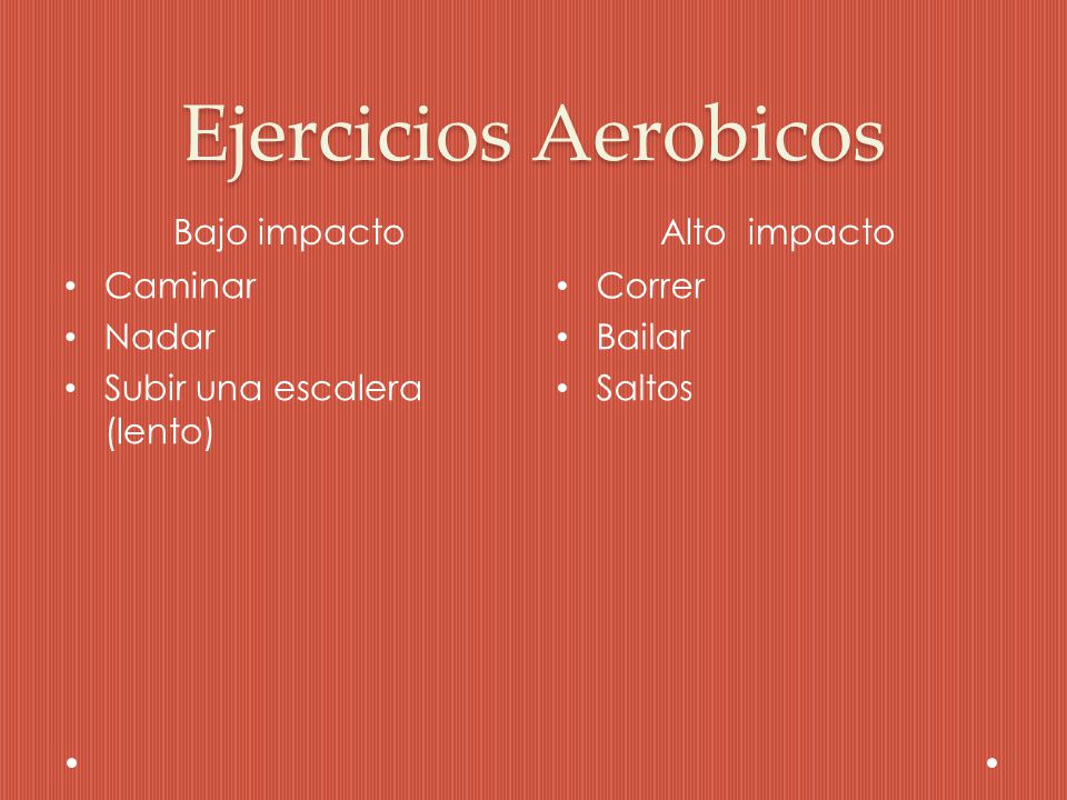 aerobicos de alto y bajo impacto
